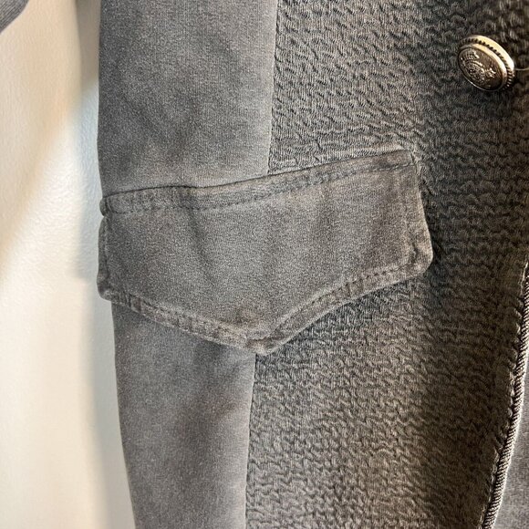 Tempo Paris Gray Cotton Open Front Jacket Silver Detail and Buttons S - Picture 2 of 13